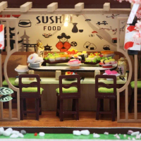 Diy Miniature Doll House Wooden / Miniatur Rumah Boneka Sushi Resto Terlaris
