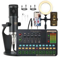 New Upgrade Professional Audio V10XPRO Sound Card Set PRO-BM800 Mic Studio Condenser Microphone for Live Streaming