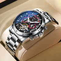 TEVISE New Skeleton Watches Mechanical Automatic Watch Men Tourbillon Sport Clock Casual Business Wrist Watch Relojes Hombre