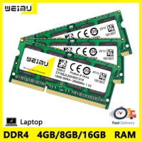 WEIMU DDR4 4GB 8GB 16GB Memoria Ram 2133 2400 2666 3200Mhz PC4 17000 19200 21300 1.2V Sodimm Notebook DDR4 Laptop Memory RAM