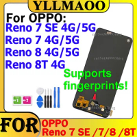NEW OLED Display For OPPO OPPO Reno7 4G / Reno 7 5G / Reno 8 4G / Reno 8T 4G Touch Screen LCD Display For OPPO / Reno 8 Reno8 5G