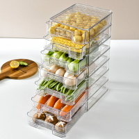 廚房冰箱收納盒抽屜式保鮮盒冰箱專用多層食品水果雞蛋水餃整理盒