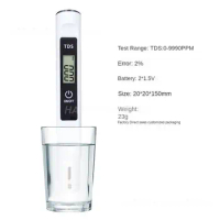 TDS Meter Digital Water Tester 0-9990ppm Drinking Water Quality Analyzer Monitor Filter Rapid Test Aquarium Hydroponics Pools