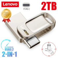 Lenovo Flash Drive 2TB USB 3.2 1TB High Speed TYPE-C Pen Drive Interface Dual-Use Flash Memory Stick For Mobile Phone Computer
