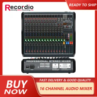 GAX-RWS16 16 Channel Sound Mixer Audio Mixing Console 48V 99DSP Professional USB PC Play Record Podcast Stage Performance