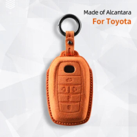 Alcantara Suede Remote Car Key Shell Case CoverkFor Toyota Alphard Vellfire Sienna Alphard Previa RAV4 Accessories