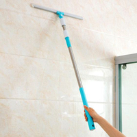 加長頭可伸縮玻璃清潔器刮水器家用窗戶清洗刮刀擦窗刮地板工具
