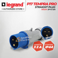 Legrand Straight Plug 2P+E / 3 Pin 32A P17 Tempra Pro 555234