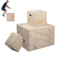 16X18X20 /16X20X24 inch Wooden Plyo Box Home Gym Fitness Plyometric Box Multiple Choice 3 in 1 Heavy Duty Wood Jump Box