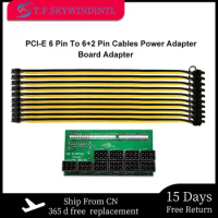 10*6Pin Power Module Breakout Board + 10pcs 6Pin Power Cable ATX 64Pin for1200W 750W PSU