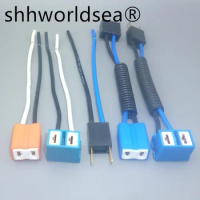 shhworldsea 2pcs h7 H2 plug ceramic socket adapter h7 led bulb car wire extention cable h7 lamp connector