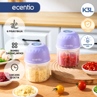 ecentio Mini Chopper Blender ungu 6 pisau 350ml Portable Bumbu Dapur Portable Penumbuk bawang Tebal 