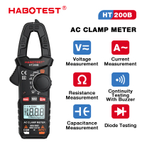 HABOTEST HT200 Digital Clamp Meter 600V AC/DC 2000 Counts Voltmeter Ammeter Data Hold MAX Continuity