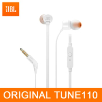 JBL T110 3.5mm Wired Earphones Stereo Music Deep Bass Earbuds TUNE110 Headset Sport Headset In-line Control Hands-free With Mic