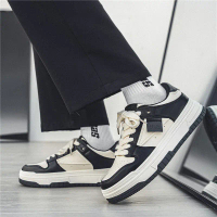 Winter Men's Casual Trendy Shoes Black and White Panda Niche Design Skate Shoes Ultra-light Thick-so