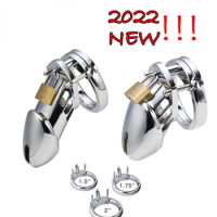 New Male Stainless Steel Cock Cage Penis Ring CB6000S Chastity Cage Metal Phallus BDSM Bondage New Lock Adult Sex Toys for Men