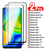 2pcs 11D Tempered Glass For Xiaomi Redmi Note 9 10 11 Pro 10T 11T Screen Protector On Redmi 9A 9C 9T K20 K30 K40 Protective Film