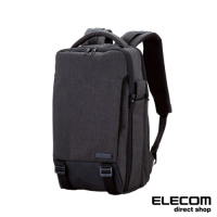 ELECOM 15.6吋適用 帆布多功能3WAY後背包OF02/電腦包/筆電包-黑