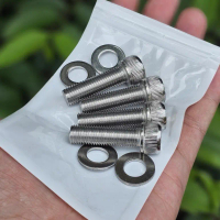 Baut L m10 panjang 3.5cm set ring Stainless Steel A2-70 304 Segitiga Atas Bawah Yamaha RX king Tahun