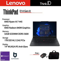 Lenovo ThinkPad E14 Gen 8 AMD Ryzen AI 7 445 32GB 1TB SSD 14"IPS IR Win11Pro BZ