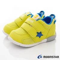 ★日本月星Moonstar機能童鞋Carrot系列3E寬楦穩定速乾鞋款1208黃(寶寶段)