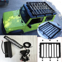Roof Rack for Car Alloy Roof Luggage Rack Basket Metal Carrier Box with LED Light Kit ForSuzuki Jimny 2019-2021