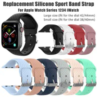 3D Stereoscopic Texture Visual Effects Replacement Silicone Sport Band Strap 38/40mm 42/44mm For Apple Watch Series 1234 iWatch