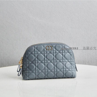 二手正品 Dior迪*奧 Caro 菱格紋羊皮 化妝包 拉鏈手拿包 女收納包330