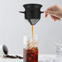 Penitis kopi pour-over boleh guna semula, serbaguna, 9.2 x 8.9 cm, tanpa kertas, muat universal, len
