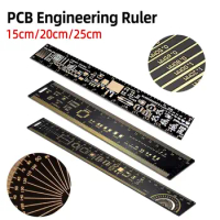 15/20/25CM PCB Ruler Electronic Engineer Printed Circuit Board Ruler 180 Degrees Resistor Capacitor Chip IC SMD Diode Transistor