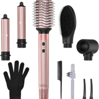 High-Speed Negative Ionic Hair Dryer,Straightener Brush,Auto Wrap Curlers,Professional 5in 1Hot Air Styler