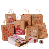 6pcs/Set Merry Christmas Paper Gift Bags for Christmas Snack Clothing Present Box Packing Xmas Bag TC111