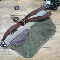 Heavy Industry Washing Water Used Canvas Bag Men's Casual Shoulder Pouch Retro Chest Backpack Multi Crossbody Outdoor Ruckpack