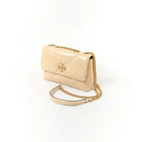 Tas TORY BURCH KIRA QUILTED DIAMOND BEIGE FLAP SHOULDER BAG SMALL 100% ORIGINAL 23X8X16CM