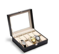首飾盒 帶鎖實木手錶盒開窗手錶收納展示盒戒指項鍊手錶箱大收藏盒子