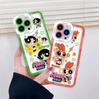 Lovely Cute The P-Powerpuff Girls Cover Clear Phone Case For VIVO V20 V21 V23 V25 V27 V27E V29E Y15S Y16 Y17 Y19 Y20 Y21 5G Case