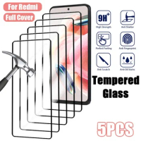 5PCS Full Cover Tempered Glass For Redmi Note 12 11 10 9 8 Pro Plus 5G 11S 10S 9S Screen Protector for Redmi 10 10C 9C9A