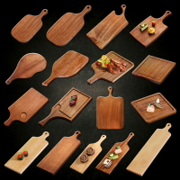 披薩板木托盤西餐切甜點木板面包板牛排托盤壽司火鍋擺拍木盤道具