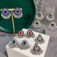 Hot Selling Retro Tassel Bohemian Patchwork Earrings Round Exotic Style Earrings for Women