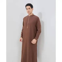 AMK Jubah Gamis Pria Thobe KK Taqi L/s Brown Brown 2XL