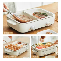Multifunctional Cooking Pot Home Integrated Pot Roast Cooking Frying Electric Fondue Pot 3 In 1 Barbecue Fondue Grill