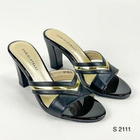 S 2111 Sandal Heels Selop Wanita Pesta 41 Hitam