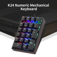 MOTOSPEED K24 Numeric Mechanical Keypad USB Wired 21 Keys Numpad RGB Backlight Keyboard For PC Notebo OSU Gamer Red Blue Switch