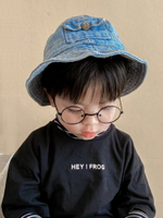 Baby童衣 韓系牛仔漁夫帽 寶寶遮陽帽 兒童潮系牛仔盆帽 88922