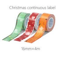 16mm×4m Christmas label for MAKEID M1/L1/E1 Mini/Mini HD Laminated Office Labeling Tape