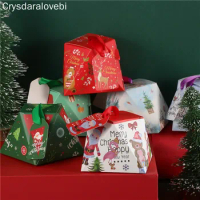New Candy Box Christmas Gift Boxes Christmas Decorations for Home Gift Bags with ribbon Packaging Paper Bag Party Favor Supplies