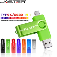 JASTER TYPE-C USB Flash Drive 128GB Pen Drive with Free Key Ring 64GB Creative Business Gift Memory Stick 32GB Black Red U Disk