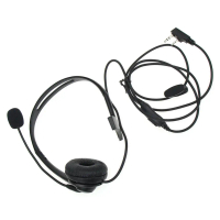 Mikrofon walkie talkie dengan 2 pin PTT, fon kepala/headset untuk Baofeng dan KENWOOD