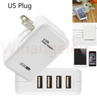 4 Port USB Wall Charger High Speed Portable Travel Charger Power Adapter with Folding Plug for Samsung Android Phone