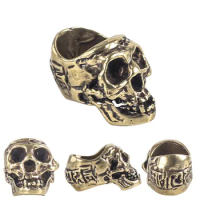 1pcs Cigar Cigarette Holder Creative Pure Copper Carved Skull Cigar Display Stand Fashion Personality Ring Cigarette Holder